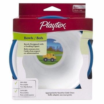 Playtex - Comfort Mealtime Bowls 3-Pack - Blue