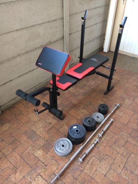 Trojan bench and weight set