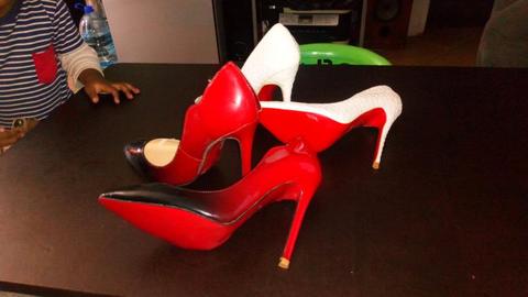 Red bottom pointed high heels for sale