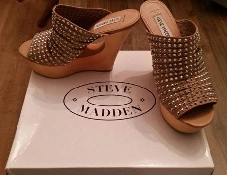 Steve Madden Wooden Wedge and Stud Shoes