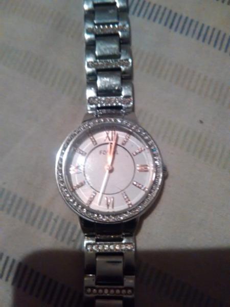FOSSIL Virginia Silver Crystal-set Dial Stainless Steel Ladies Watch