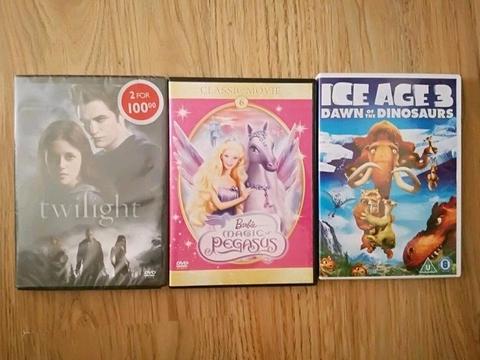 Barbie magic Pegasus, ice age 3 and Twilight - still sealedDVD's