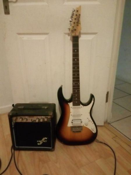 Electric Guitar Ibanez and Amplifier