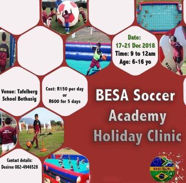 Soccer Holiday Clinic – Keep the kids busy with fun activities!! – **17 to 21 December 2018**