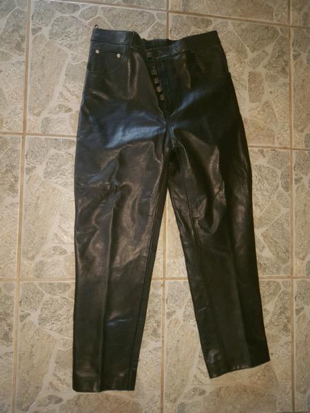 Geniune Leather jacket and slackes