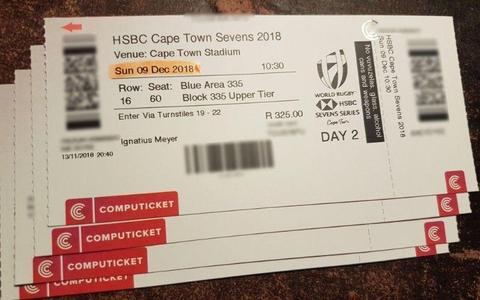 Cape Town Sevens - Sun. Tickets x4