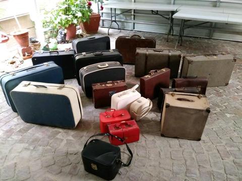 Old vintage travelling suitcases