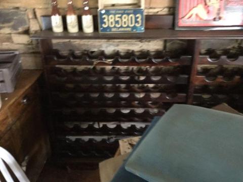 LARGE dark stained quality enormous wine rack at heyjudes of course
