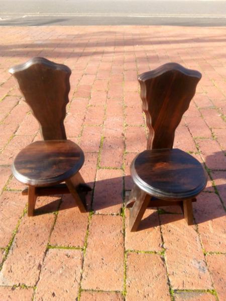Two Stinkwood miniture chairs