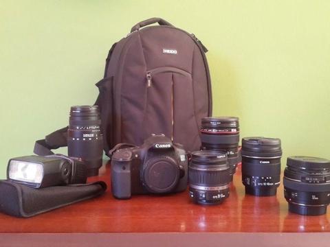 Canon Camera, Lens, Flash & Kiddo Bag- Excellent Condition