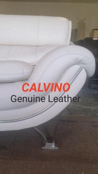 ✔ GORGEOUS!!! Calvino 100% Leather 2 Seater Couch