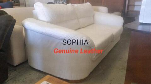 ✔ SOPHIA 100% Leather 3 Seater Couch