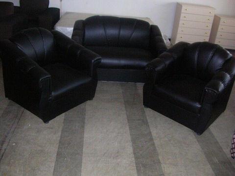 LOUNGE SUITE -COUCH + 2 CHAIRS. CORNERS