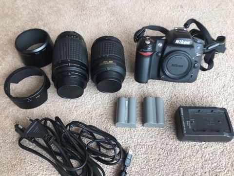 NIKON D80, 135 & 300 lens, 3 batteries, chargers, neck strap and bag