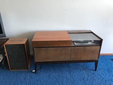 70’s Cabinet with reel to reel tape recorder and record player