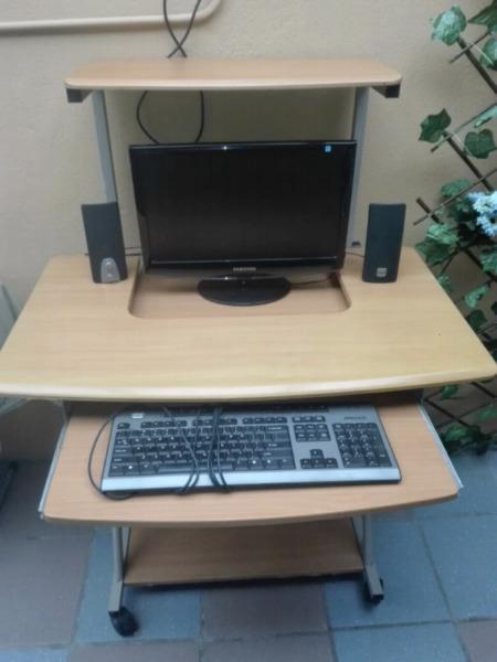 Computer desk and monitor for sale