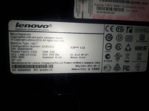 Lenovo all in one core I3 Laptop
