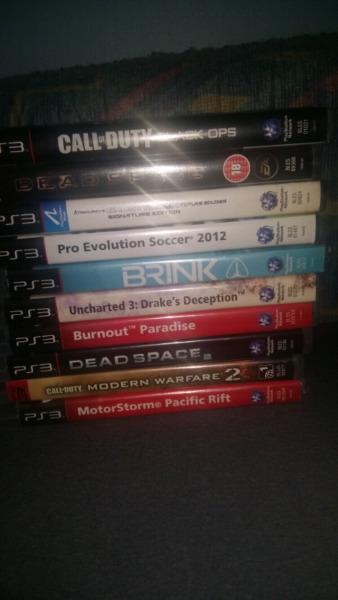 ps3 games , pay R250 for ALL 10 games
