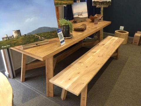 French Cherry Dining Table with one matching bench