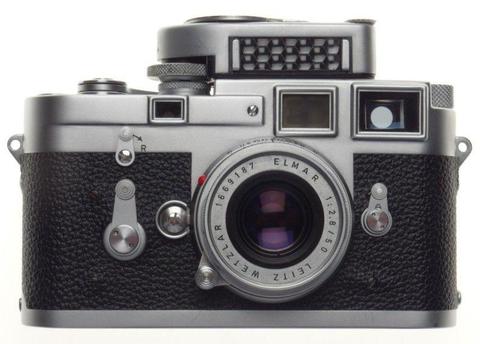 Just Serviced Leica M3 Black chrome rangefinder 35mm film camera Elmar 2.8/35mm lens
