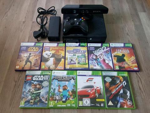 Xbox 360 500GB + Kinect + 9 Games