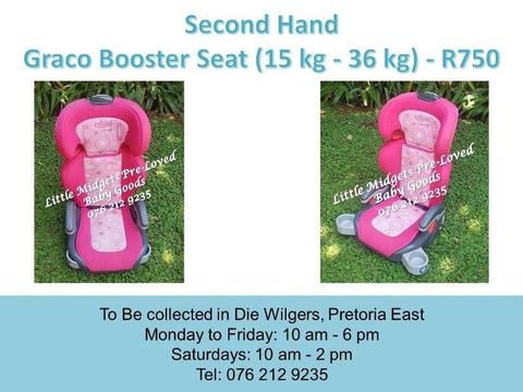 Second Hand Graco Booster Seat (15 kg - 36 kg) - Pink