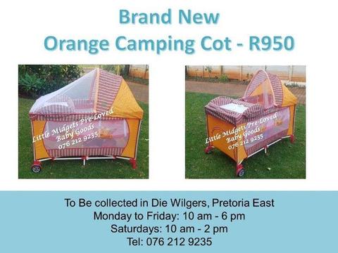 Brand New Orange Camping Cot