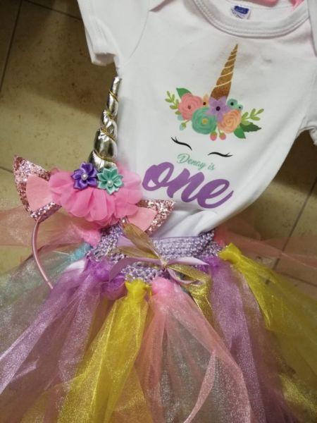 1st birthday outfits Tutu and printed vest R350