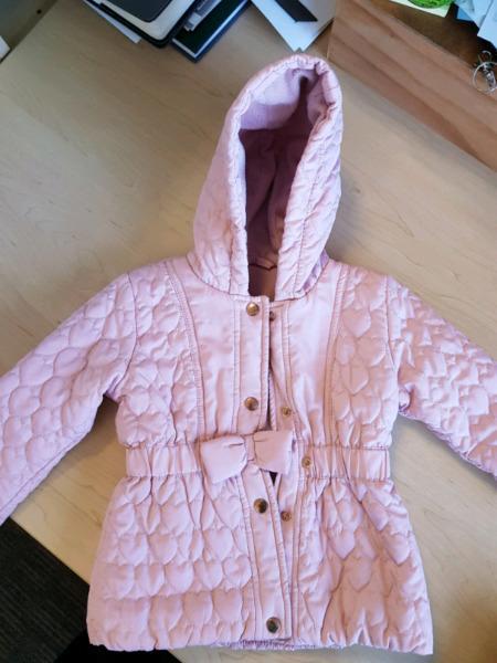 Girls pink hearts Woolies Jacket 12-18 months