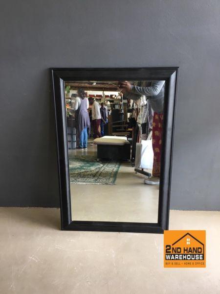 Large Rectangular mirror in black frame