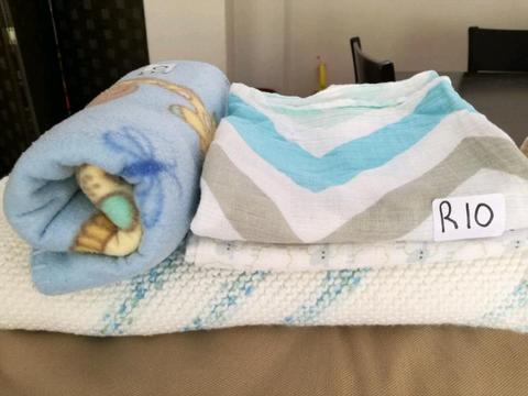 Baby blankets - blue and white