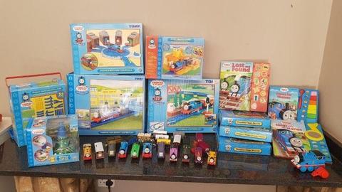 Thomas and Friends train toy collection with multiple sets, plenty of trains and expansion tracks