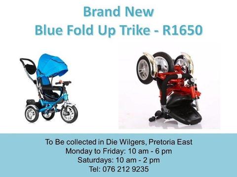 Brand New Blue Fold Up Trike