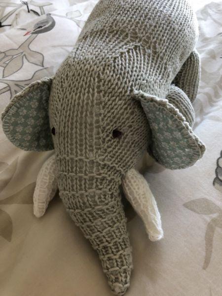 Knitted elephant stuffed toy