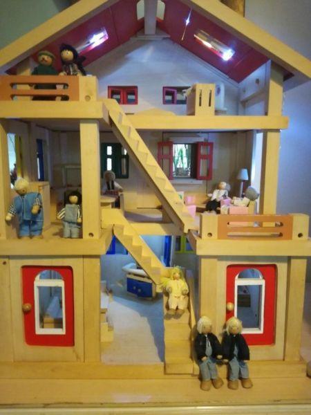Beautiful Dolls House with dolls