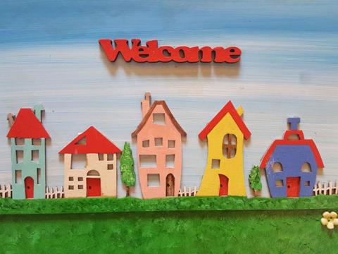 Welcome home plaque house sign