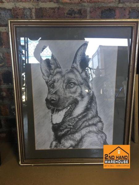 Dog Painting in frame