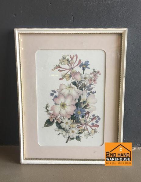 Framed wall painting of flowers