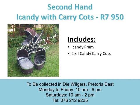 Second Hand Icandy with Carry Cots