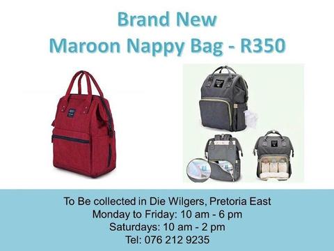 Brand New Maroon Nappy Bag
