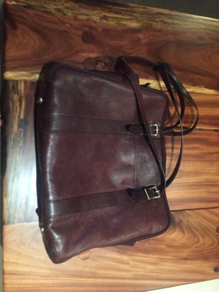 Italian leather book bag/ handbag