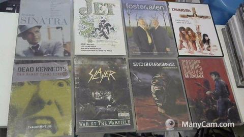 Music dvds R80 each or R60 each if you buy 2 or more