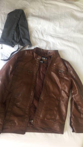 T-man chocolate brown leather jacket