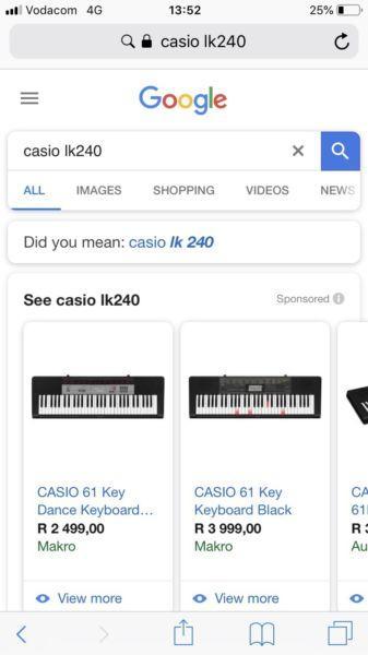 Casio Keyboard LK-240 MIDIUSB (hardly used) Price Neg