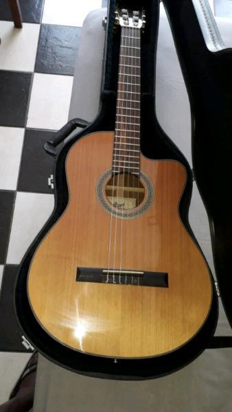 Cort semi acoustic classical guitar with hardcase