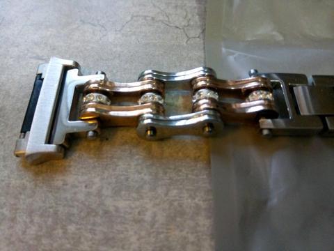 Bicycle Chain Stainless Steel Bling Strap for Fitbit Ionic/ Versa/ 22mm normal watch