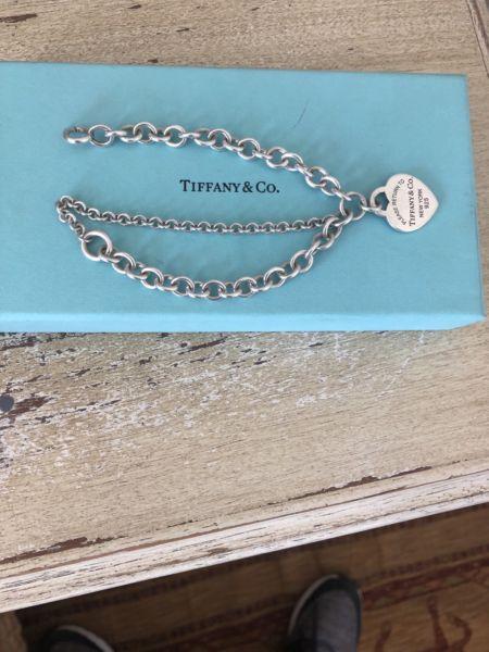 Tiffany double chain heart tag bracelet