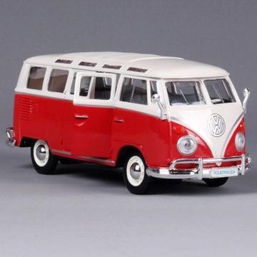 1:25 VW Samba(Only green colour available)-Door&Boot opens-New&Sealed in box-Pic is sample