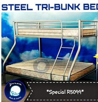 New Steel Tri Bunks- available in both Tri & Double Bunks