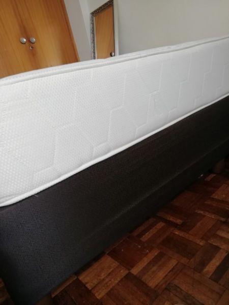 Double bed and base set (good qaulity bamboo bed) plus mini bar fridge